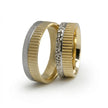 6mm Gold Wedding Band – Ribbed Contrast Textured Detail – 9ct/14ct/18ct Gold