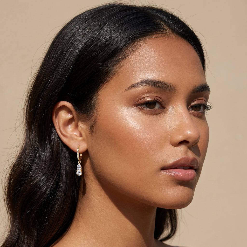 Gold drop earrings