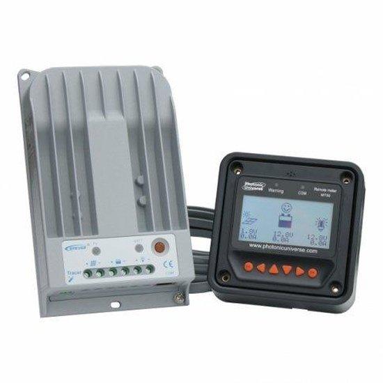Contrôleur de charge solaire MPPT 10A haute efficacité avec écran LCD et câble de 5m pour panneaux solaires jusqu'à 130W (12V) / 260W (24V) jusqu'à 150V
