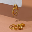 Hoop Cluster Rings Gold Stud Earrings
