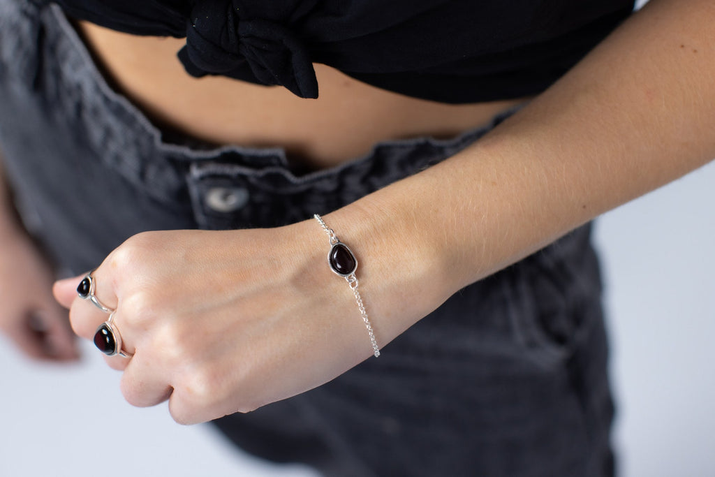 Bracelet à maillons en ambre cerise ELEMENT