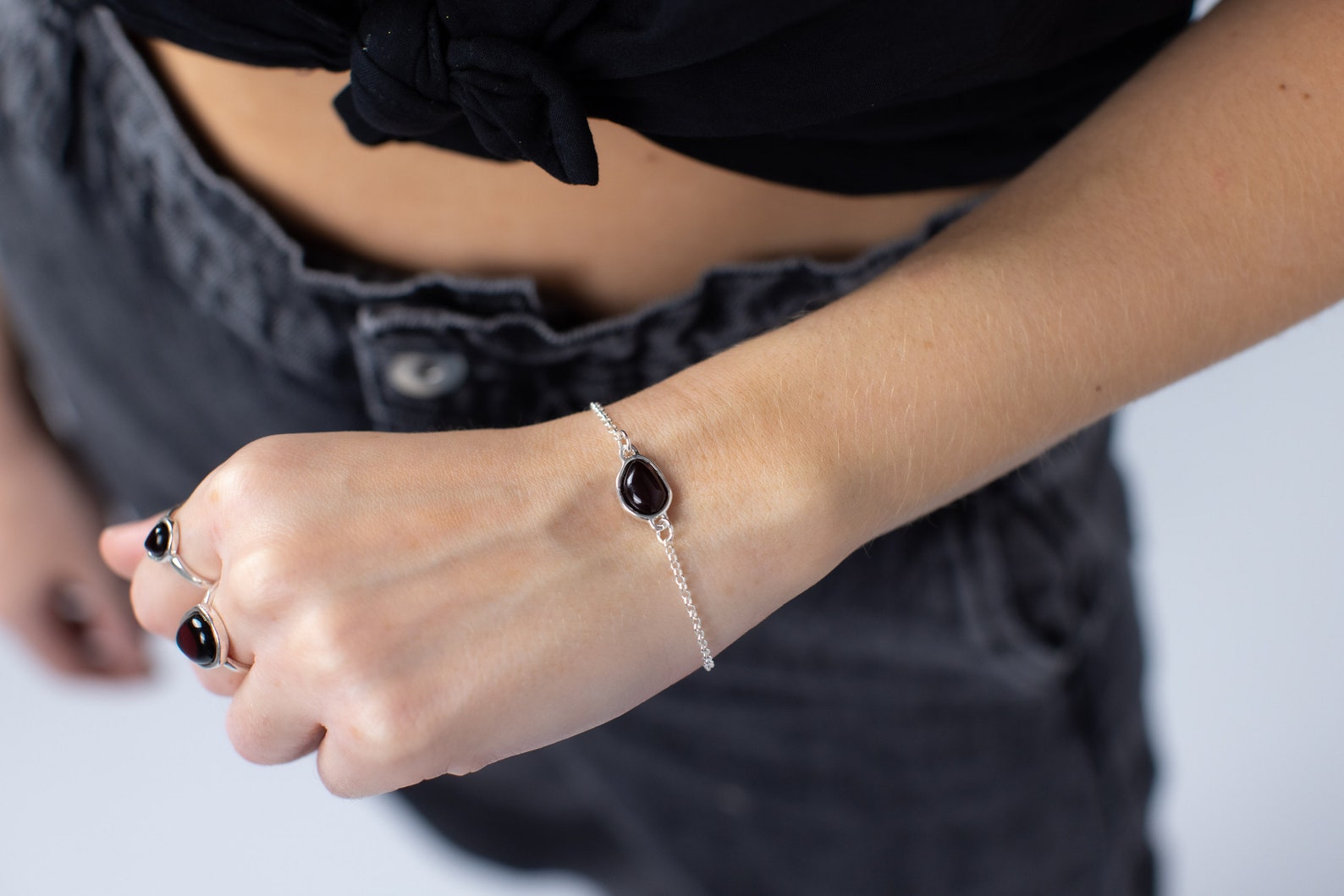 Bracelet à maillons en ambre cerise ELEMENT