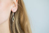 Green Amber Droplet Earrings