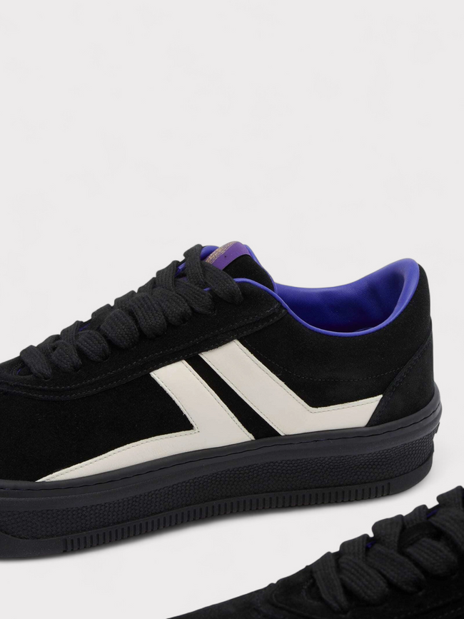 Lanvin Black Leather Cash Sneakers