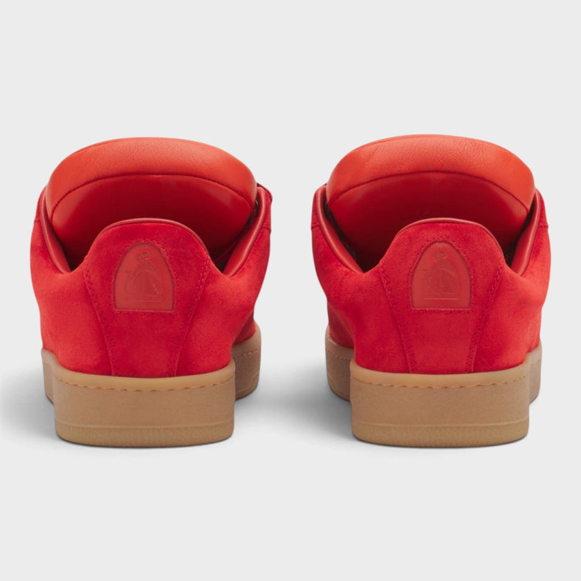Lanvin Hyper Curb Sneakers Leather Suede Red