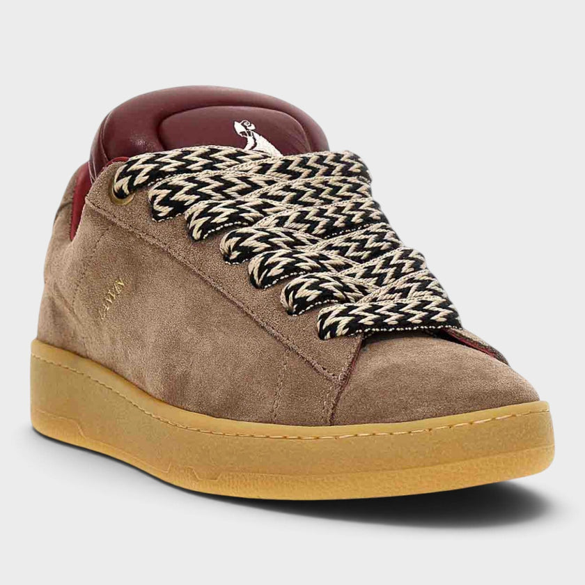 Lanvin Hyper Curb Sneakers Leather Suede Brown