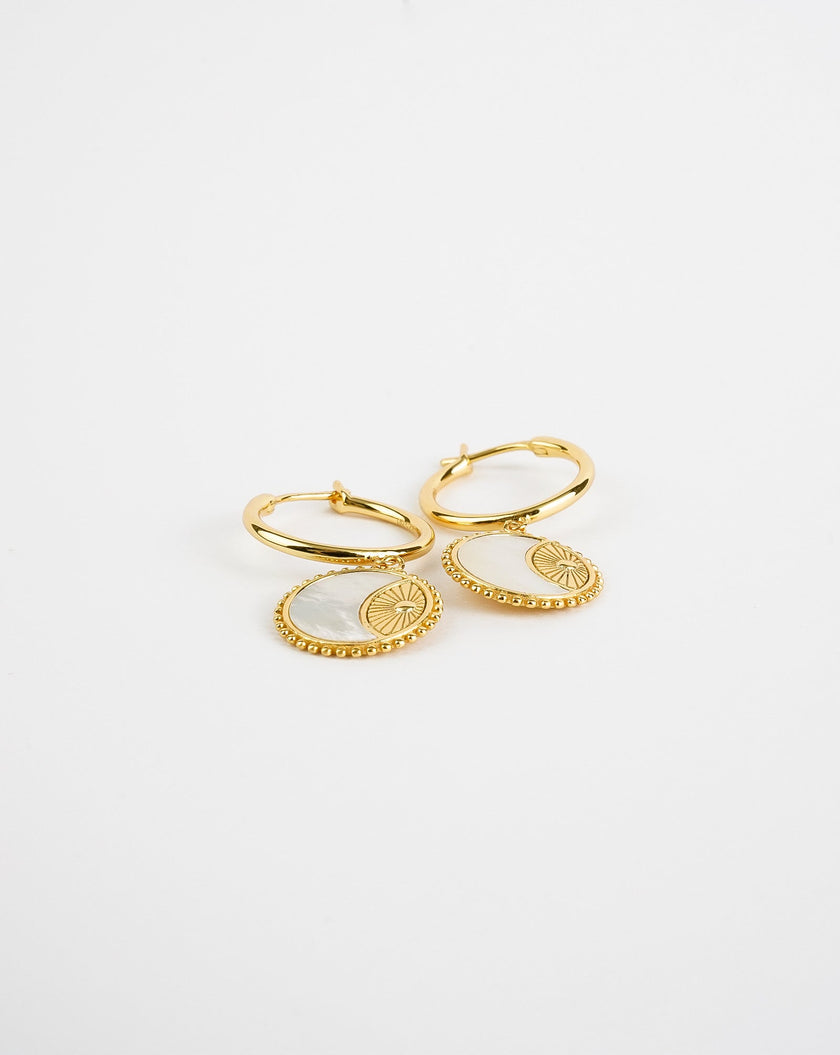 Ray of Sun Mother of Pearl Earrings