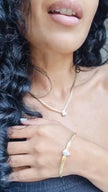 Elithia Luxe 18k Gold Plated Teardrop Jewel Bracelet