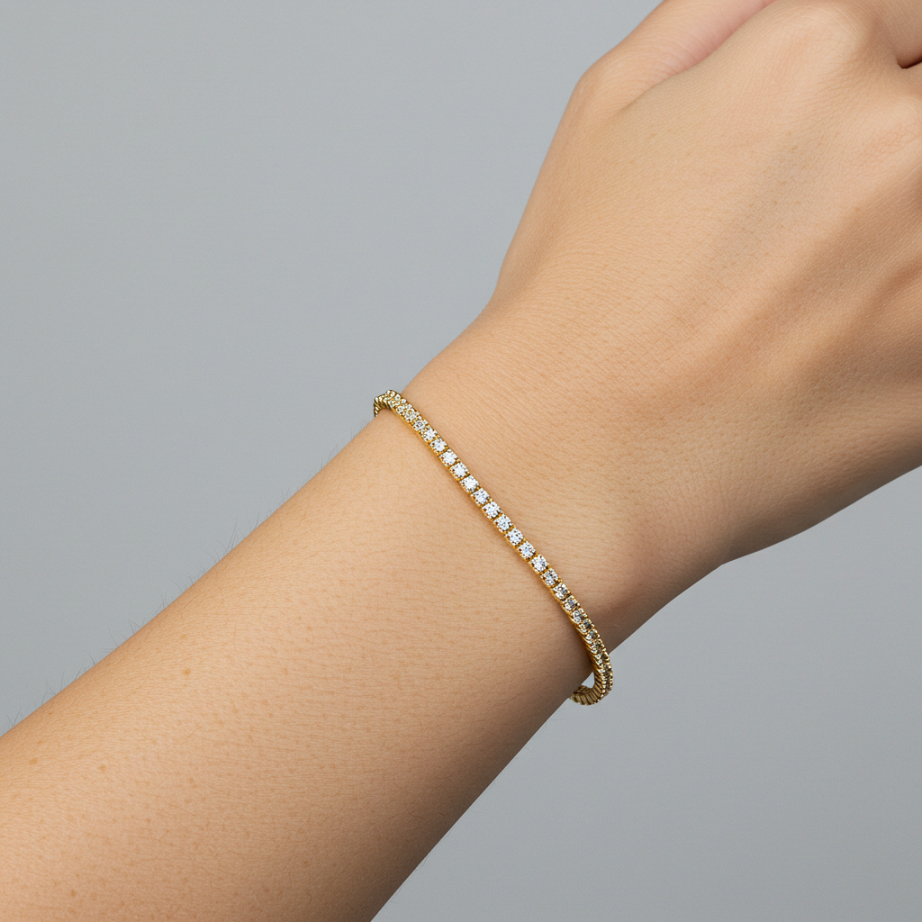 18k Gold 2mm Tennis bracelet