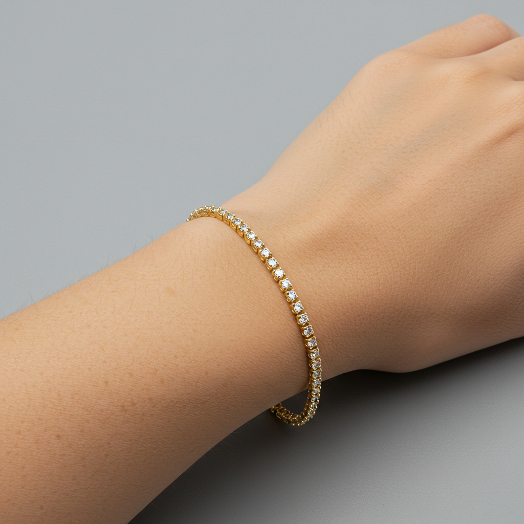 18k Gold 2mm Tennis bracelet