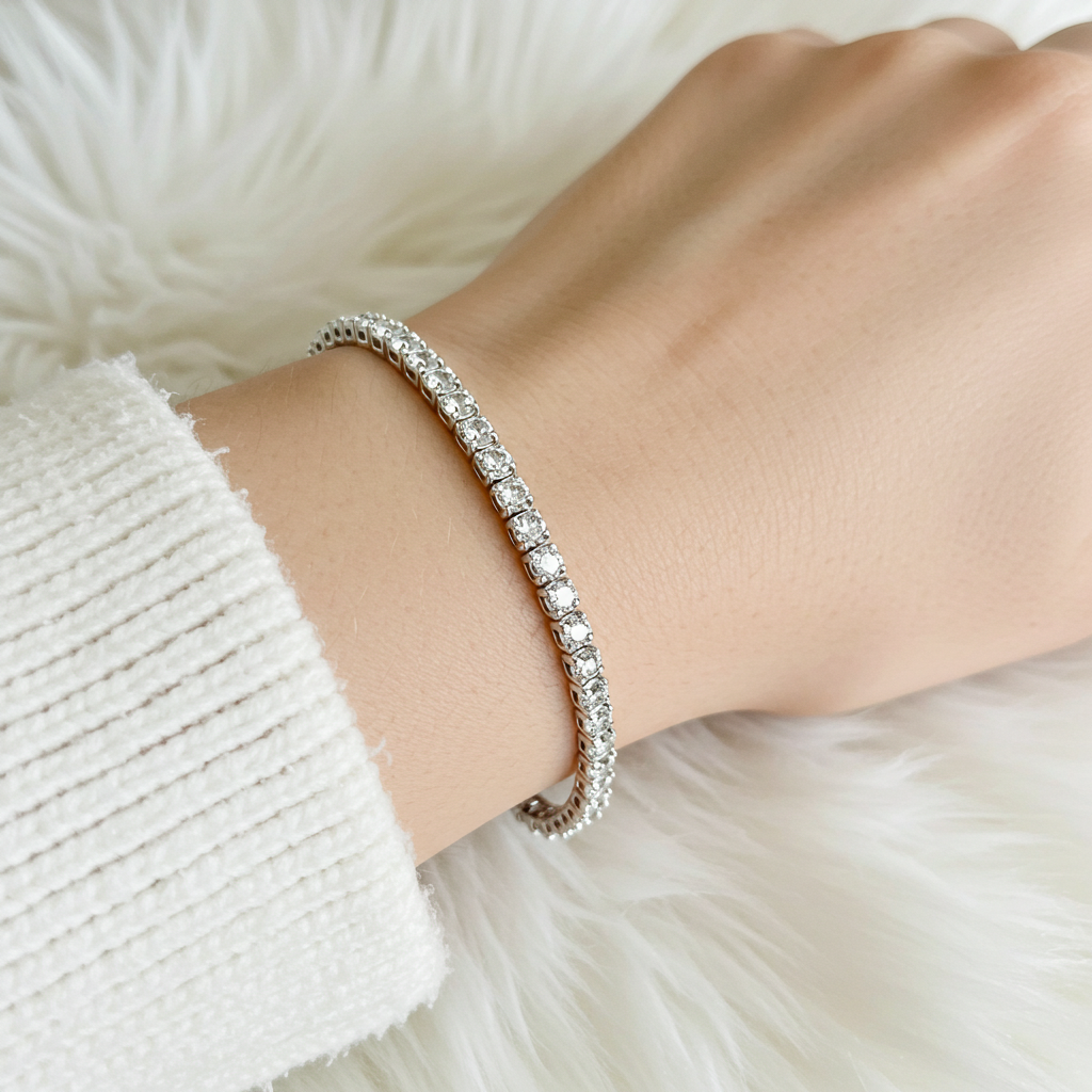 Luxe Sterling Silver 4mm Tennis bracelet