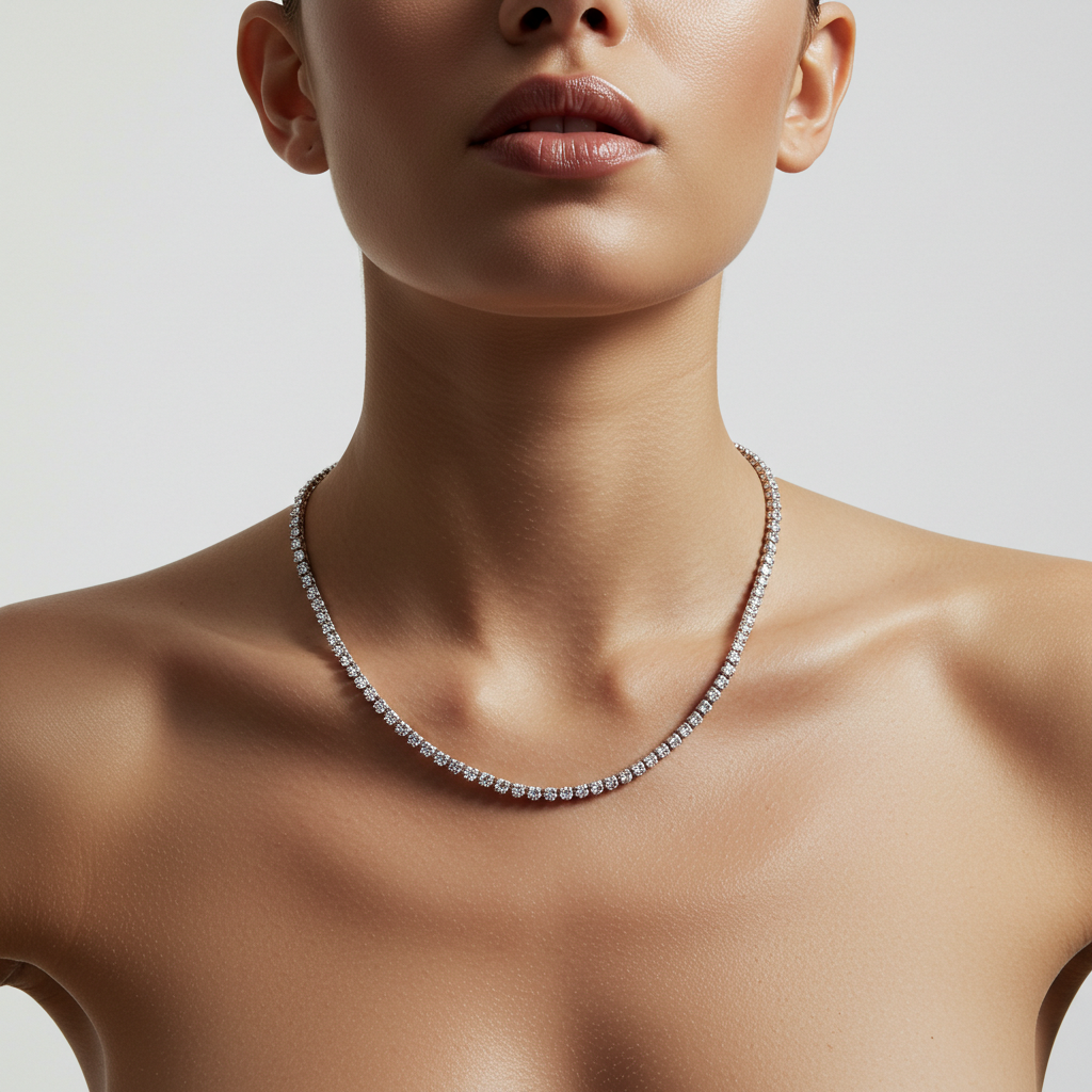 Luxe 3mm Moissanite Tennis Chain necklace