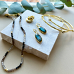 Cora Chunky Huggie Hoops Labradorite