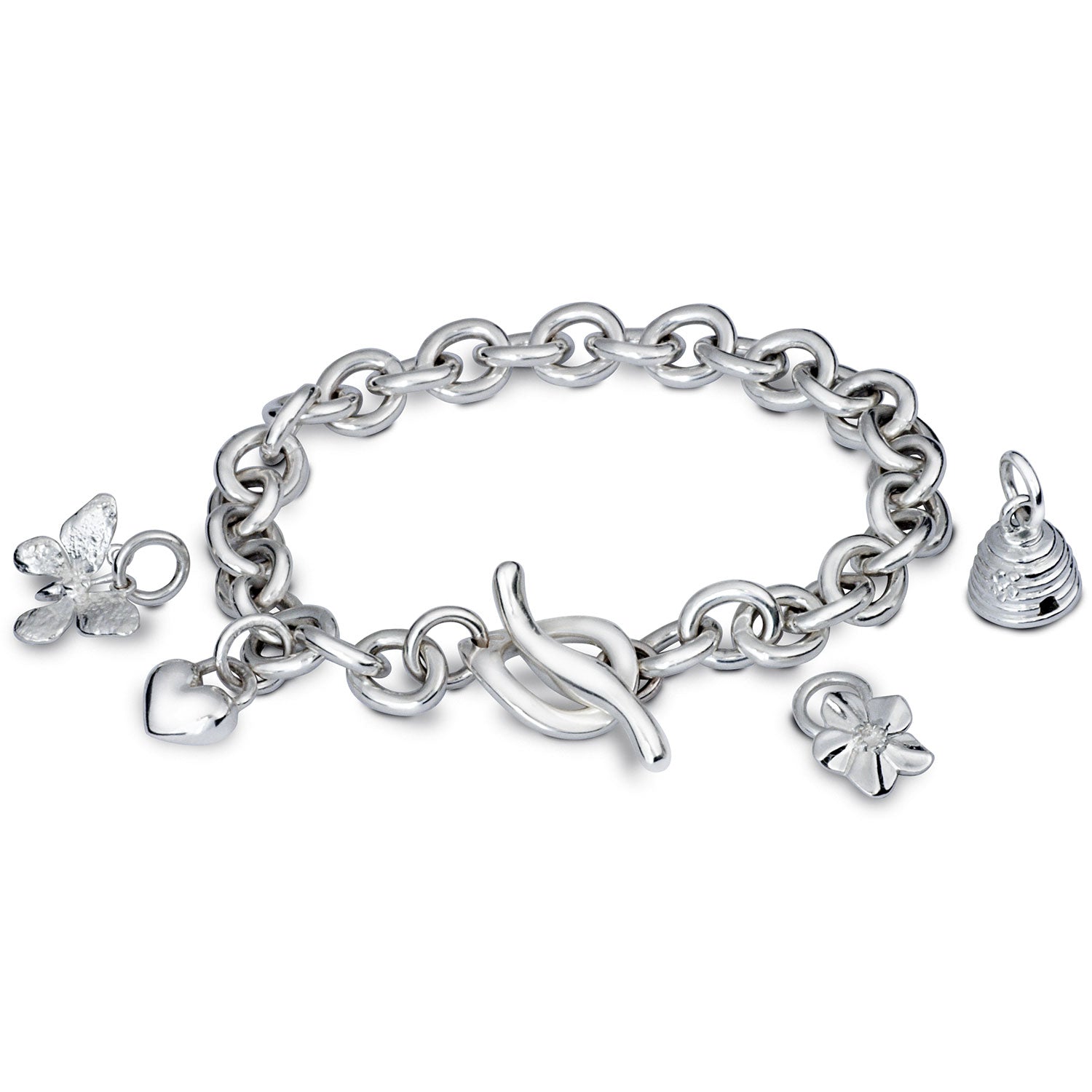 Lifetime Silver Heart Charm Bracelet
