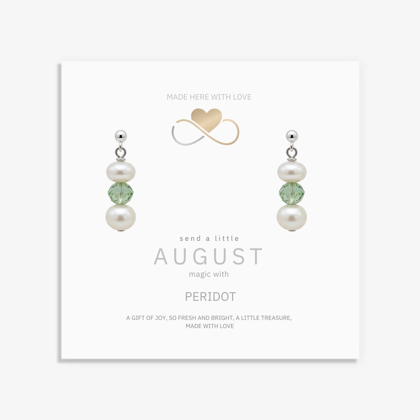Peridot & Pearl August Birthstone Earrings | Handmade Drop Earrings