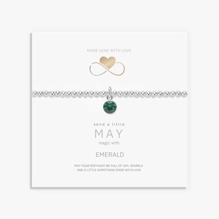 Emerald May Birthstone Bracelet – Sterling Silver Gemstone Bead Bracelet