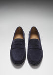 Boat Loafers, navy blue suede