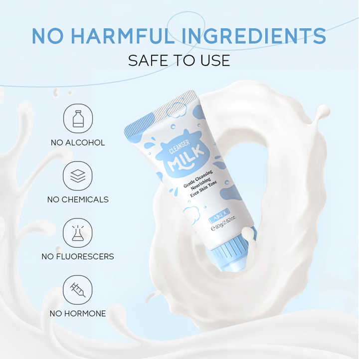 LAIKOU 80g Brightening Moisturizing Facial Foam Deep Cleansing Pore Cleaner Adults Dry OBM Milk Cleansing Lotion Gel Oil