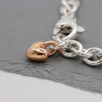Mini Lifetime Rose Gold Heart Charm Bracelet