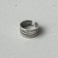 5 Lines Silver Ring