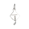 Mortar Board Graduation Cap Personalised Silver Charm