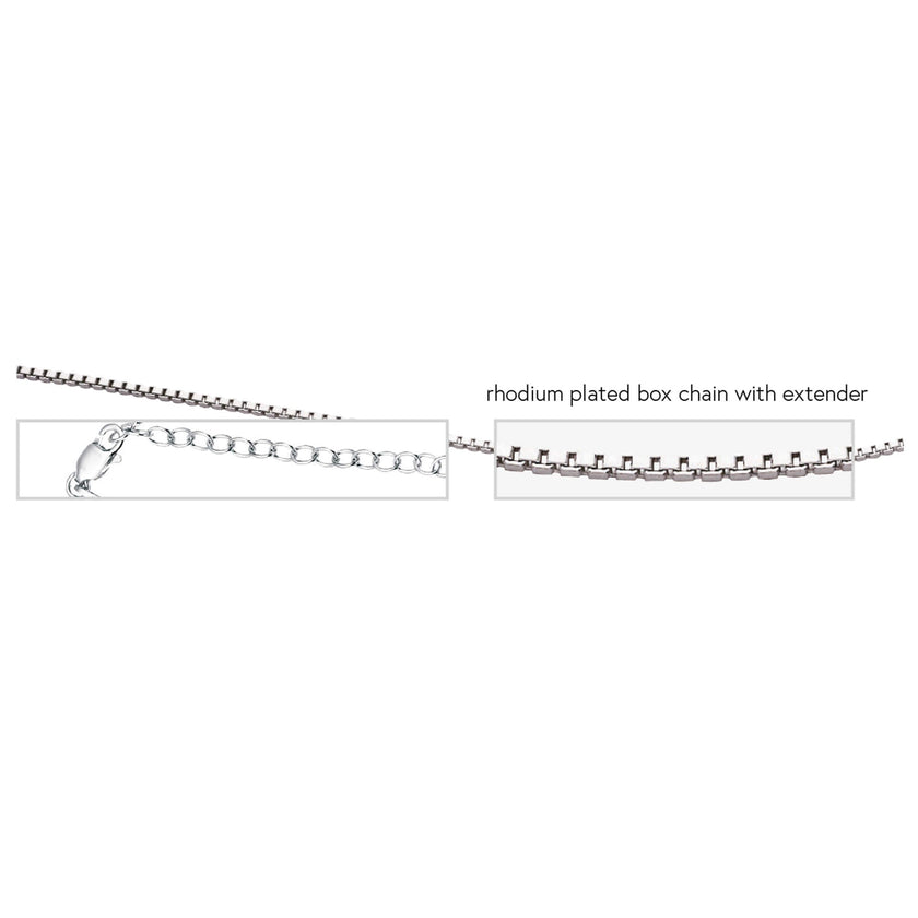 Beginnings Rhodium Plated Box Chain with Extender 46cm-51cm