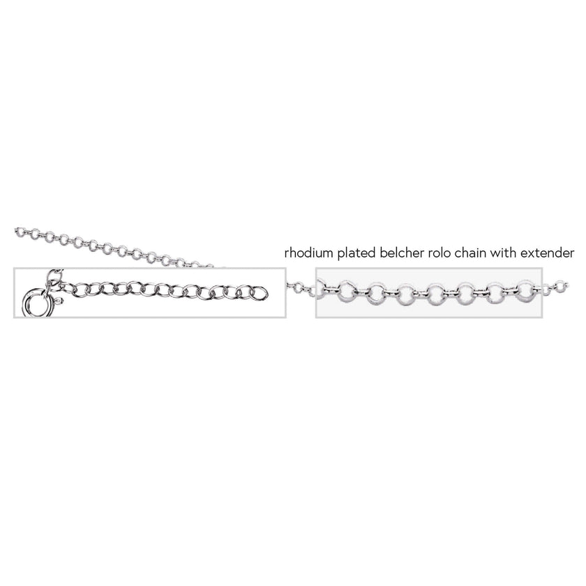 Chaîne Belcher Plaqué Rhodium Beginnings avec Rallonge 56cm-61cm