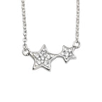Beginnings Double Star Necklace with Cubic Zirconia