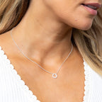 Beginnings Pave Open Circle Necklace with Cubic Zirconia 42+5cm
