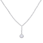 Diamonfire Pave Set Zirconia Drop Necklace