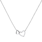 Diamonfire Linked Double Heart Necklace