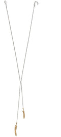 Beginnings Yellow Gold and Silver Wheat Lariat Necklace