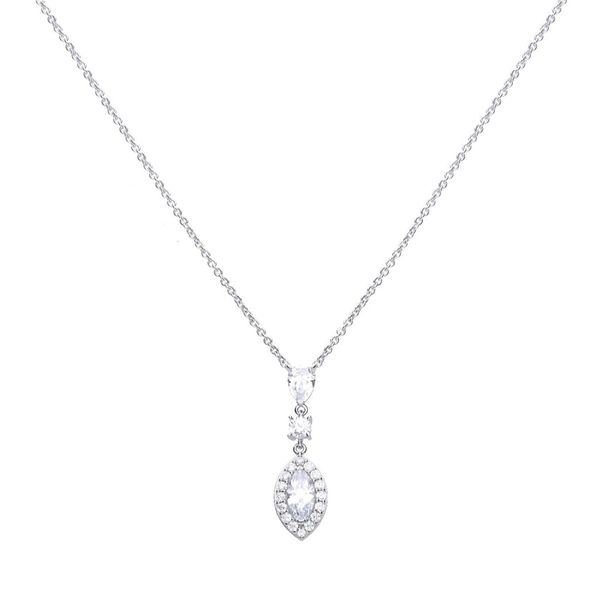 Diamonfire Marquise and Pave Zirconia Necklace
