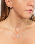 Diamonfire Teardrop Halo Necklace