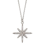 Beginnings Pave Set Cubic Zirconia Starburst Necklace