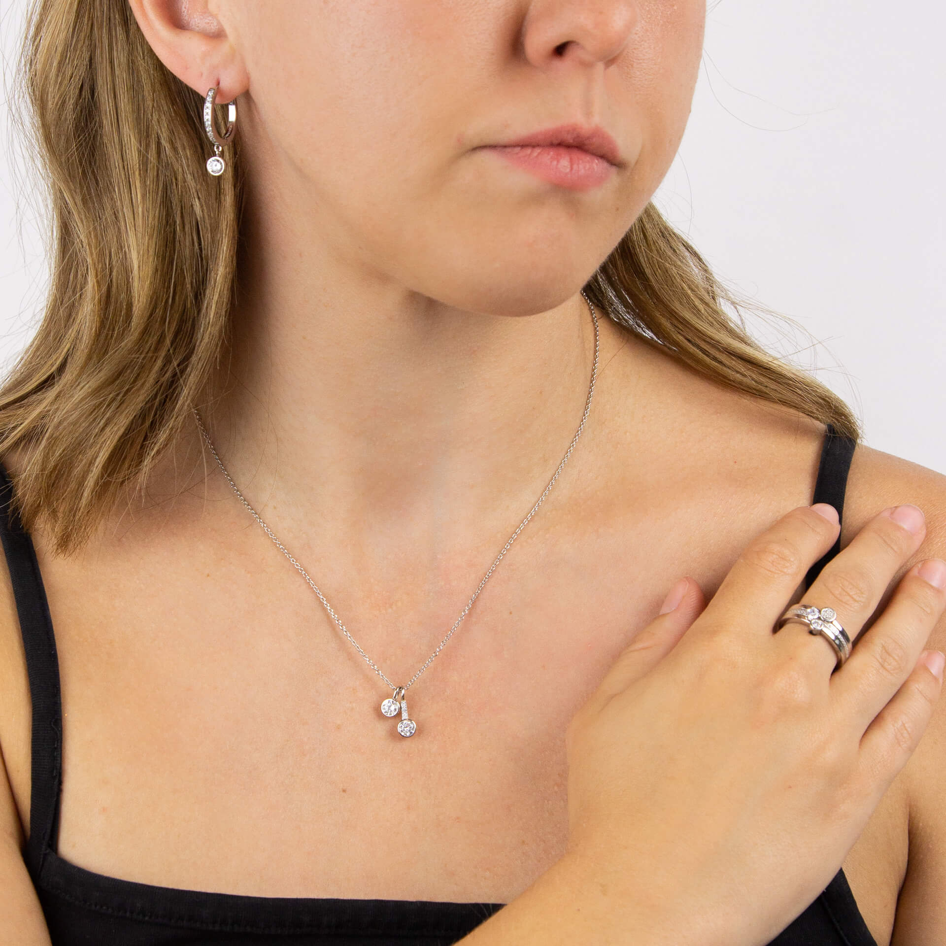 Diamonfire Pave Zirconia Assembled Hoop Earrings