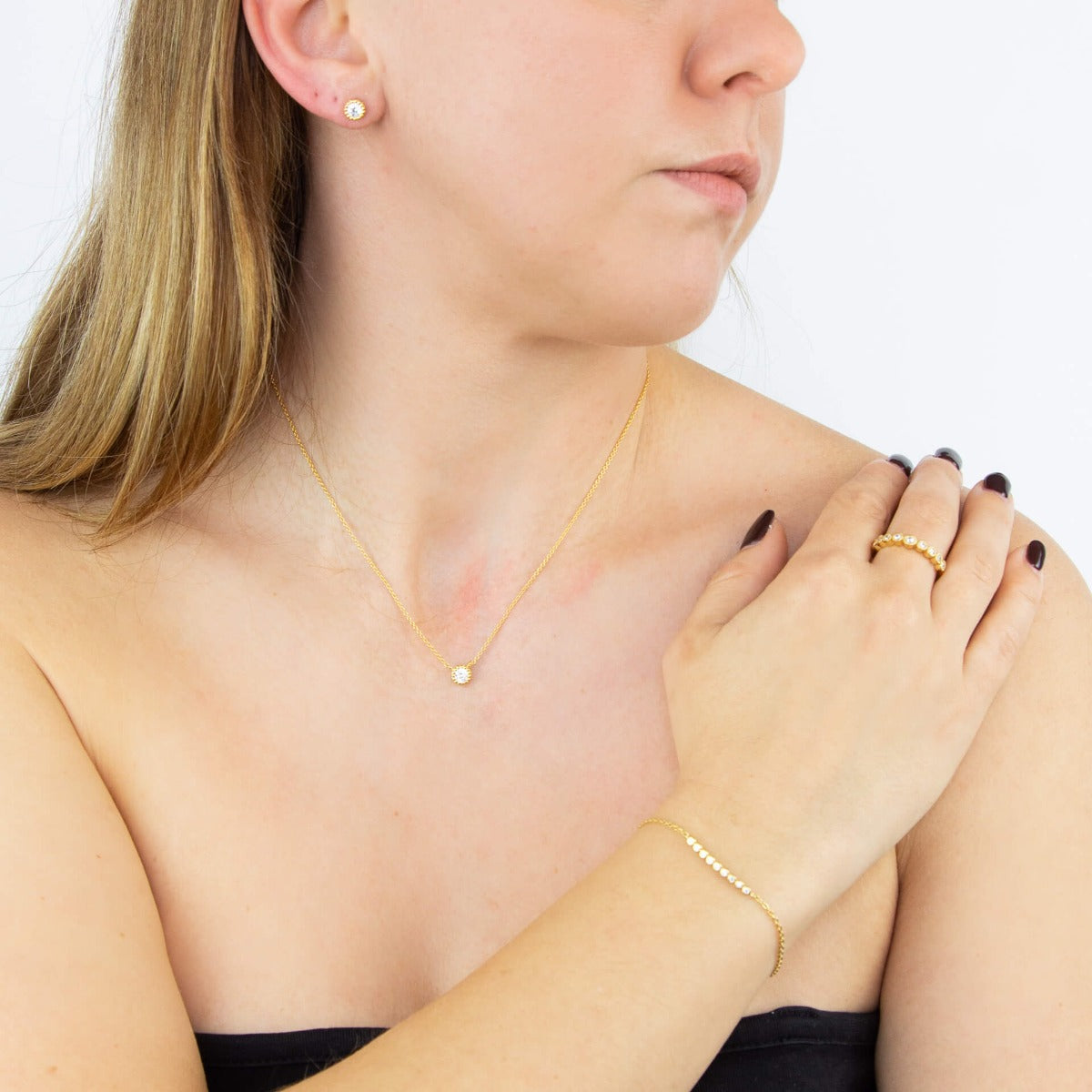 Beginnings Millegrain Edge Cubic Zirconia Necklace