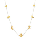 Beginnings Sunflower Station Necklace with Yellow Gold Plating