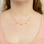 Beginnings Sunflower Station Necklace with Yellow Gold Plating