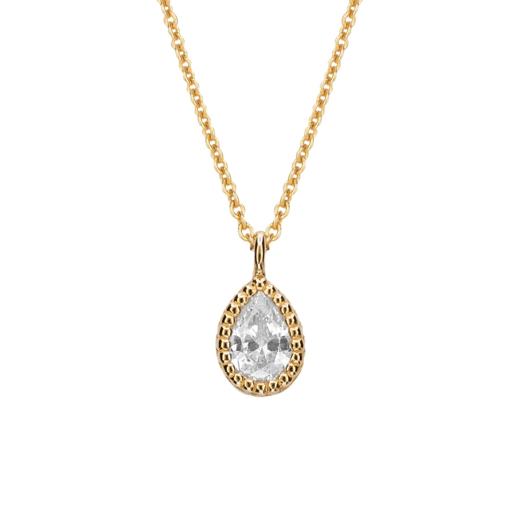 Beginnings Teardrop Necklace with Cubic Zirconia