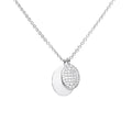 Diamonfire Engravable Plain Tag Necklace with Pave Set Tag