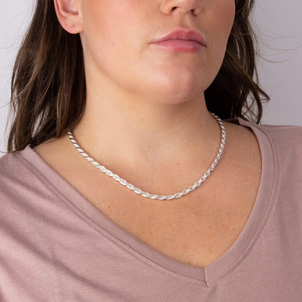 Beginnings Diamond Cut Rope Chain Necklace