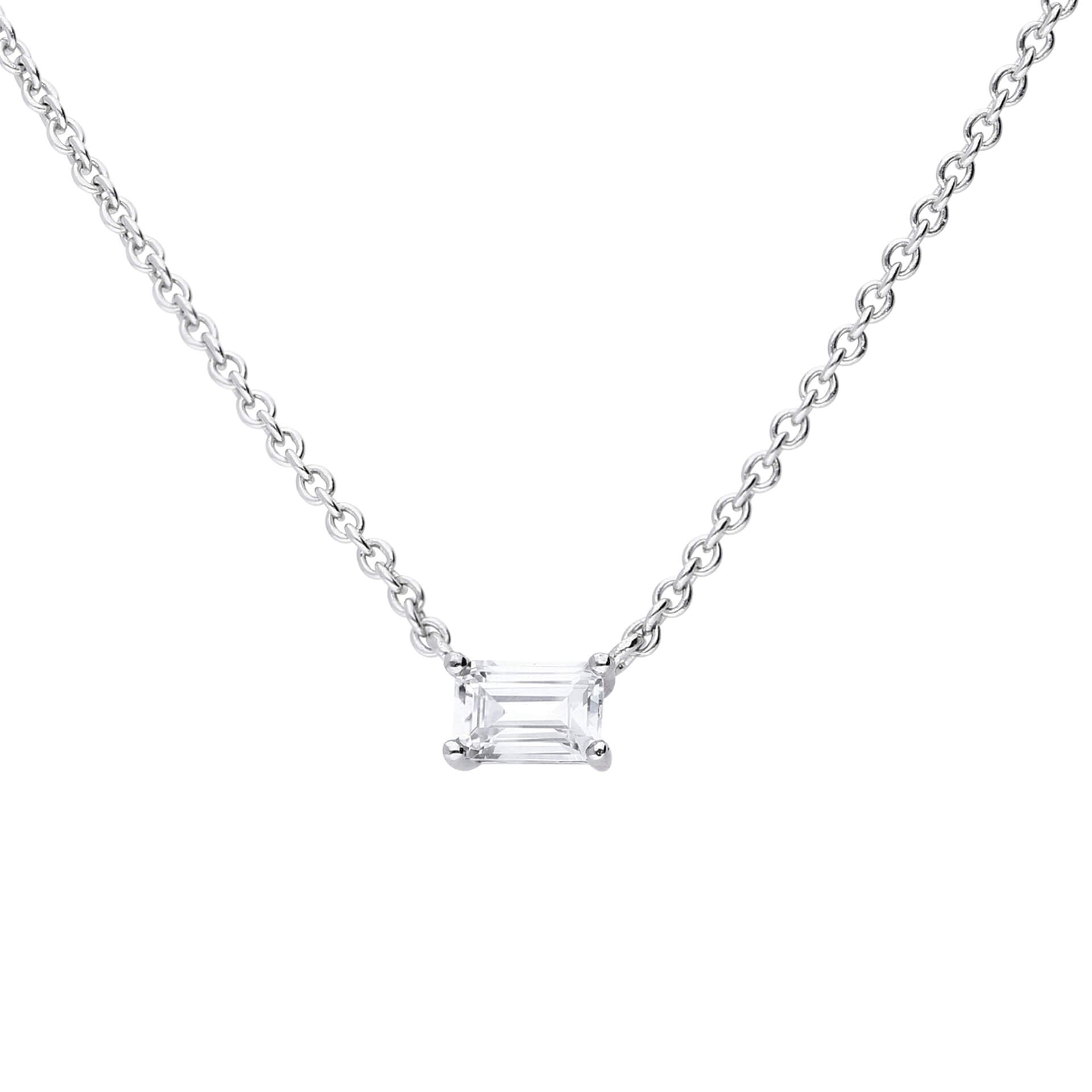 Diamonfire Floating Baguette Zirconia Necklace
