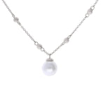Diamonfire Station Necklace with Shell Pearl