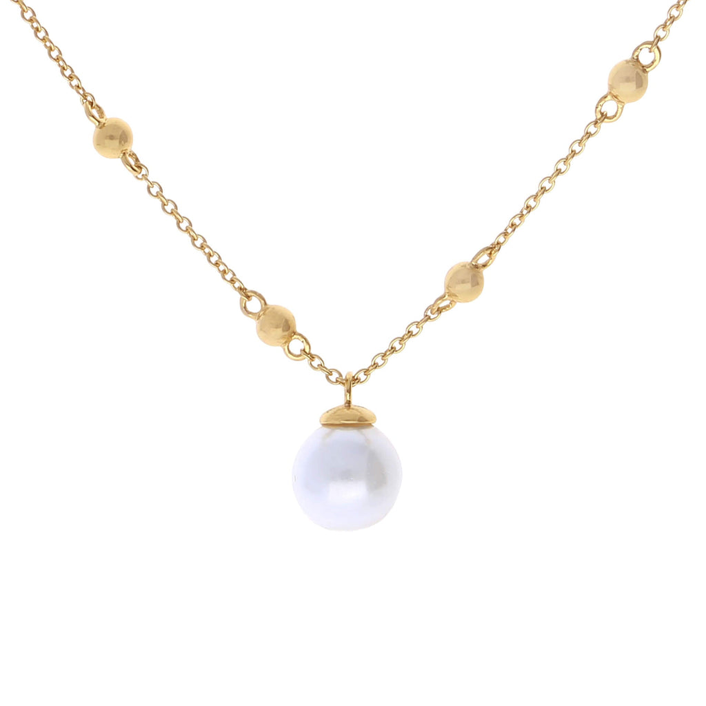 Diamonfire Station Necklace with Shell Pearl