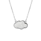 D For Diamond Pearlised Enamel Cloud Necklace with Diamond