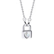 D For Diamond Padlock Heart Necklace with Diamond