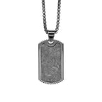 Fred Bennett Black Plated Steel and Carbon Fibre Dog Tag Pendant
