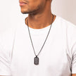 Fred Bennett Black Plated Steel and Carbon Fibre Dog Tag Pendant