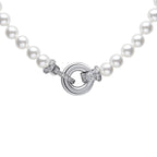 Diamonfire Shell Pearl Necklace with Zirconia Feature Clasp